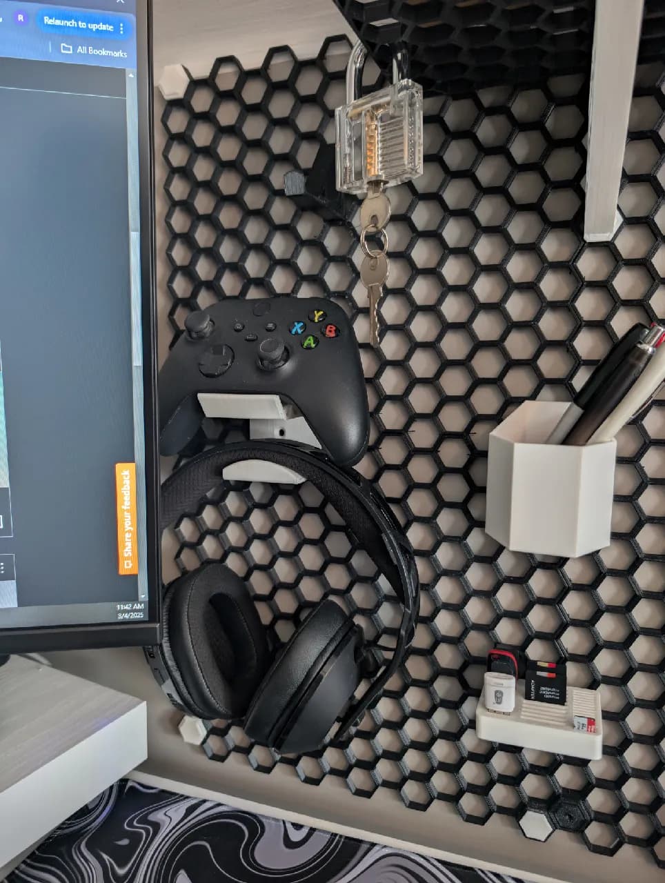 Suporte premium 2 em 1 headset + controle